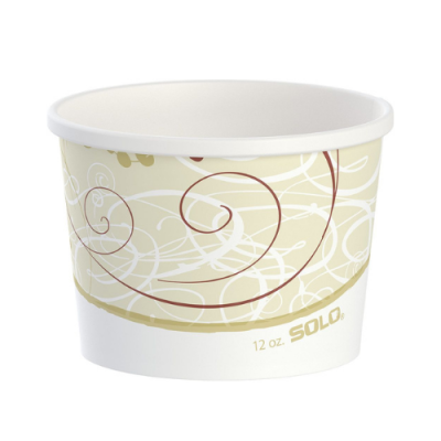 Solo HS4125-J8000 12 oz Squat Flexstyle Symphony Paper Carryout Containers - 500 / Case