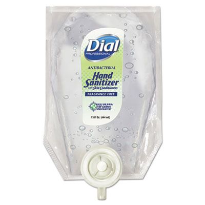 Dial 12258 Professional Eco-Smart Gel Hand Sanitizer, Fragrance Free, 15 oz Refill - 6 / Case