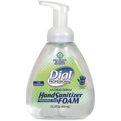Dial 06040 Antibacteral Hand Sanitizer Foam, Alcohol Based, 15.2 oz Pump Bottle - 4 / Case