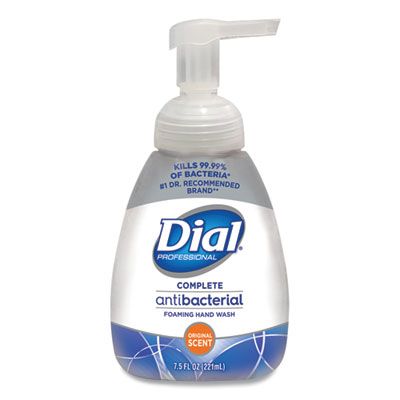 Dial 02936 Complete Antibacterial Foaming Hand Soap, Original Scent, 7.5 oz Pump Bottle - 8 / Case