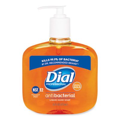 Dial 80790 Professional Gold Antibacterial Hand Soap, Floral Fragrance, 16 oz Pump Bottle - 12 / Case