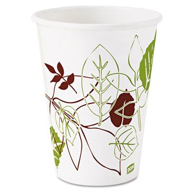 Dixie 2342WS 12 oz Pathways Paper Hot Cups, Polylined - 500 / Case