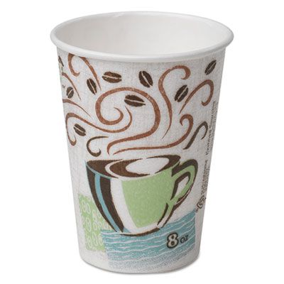 Dixie 5338CD 8 oz PerfecTouch Coffee Dreams Paper Hot Cups - 1000 / Case