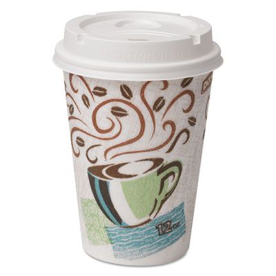 Dixie 5342COMBO6 12 oz PerfecTouch Insulated Paper Hot Cup & Lid Combo - 300 / Case