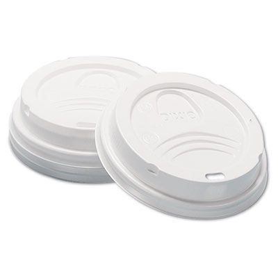 Dixie D9538 Plastic Dome Lids for 8 oz Hot Cups, White - 1000 / Case