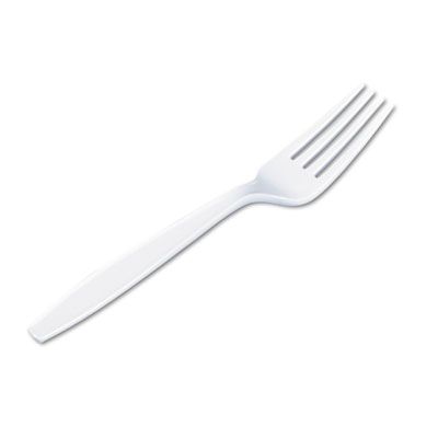 Dixie FH217 Plastic Forks, Heavyweight Polystyrene, White - 1000 / Case