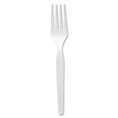 Dixie FM217 Plastic Forks, Heavy Mediumweight Polystyrene, White - 1000 / Case