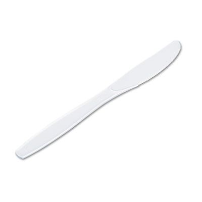 Dixie KH217 Plastic Knives, Heavyweight Polystyrene, White - 1000 / Case