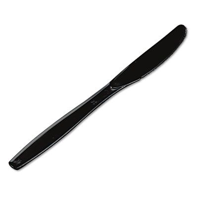 Dixie KH517 Plastic Knives, Heavyweight Polystyrene, Black - 1000 / Case