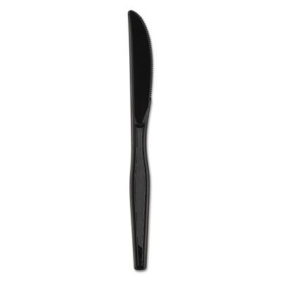 Dixie KM517 Plastic Knives, Heavy Mediumweight Polystyrene, Black - 1000 / Case
