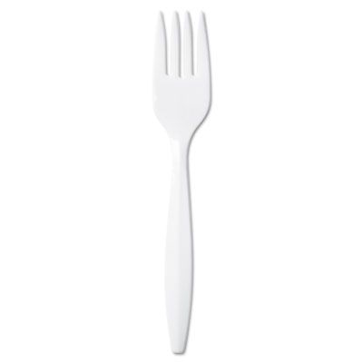 Dixie PFM21 Plastic Forks, Medium Weight Polypropylene, White - 1000 / Case