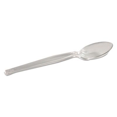 Dixie TH017 Plastic Teaspoons, Heavyweight Polystyrene, Crystal Clear - 1000 / Case