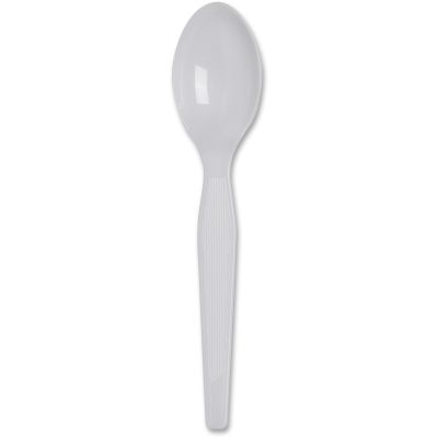 Dixie TH207 Plastic Teaspoons, Heavyweight Polystyrene, White - 1000 / Case