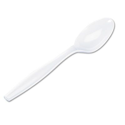 Dixie TH217 Plastic Teaspoons, Heavyweight Polystyrene, White - 1000 / Case