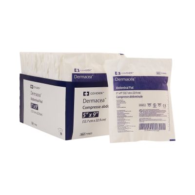 Cardinal Dermacea Abdominal Pads, 5" x 9", Sterile - 432 / Case