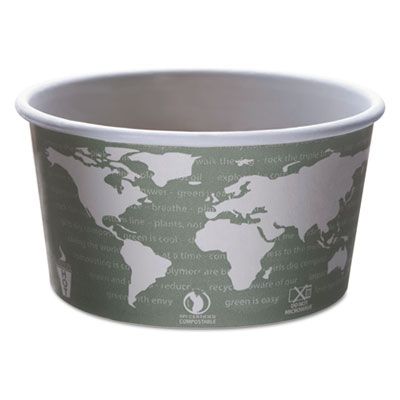 Eco-Products EPBSC12WA 12 oz Disposable Soup / Food Container, Green Design - 500 / Case