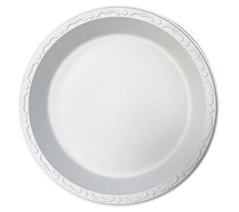 Ecopax PP101 10.25" Pebble Plates, Minerals / Polypropylene, Ivory - 400 / Case