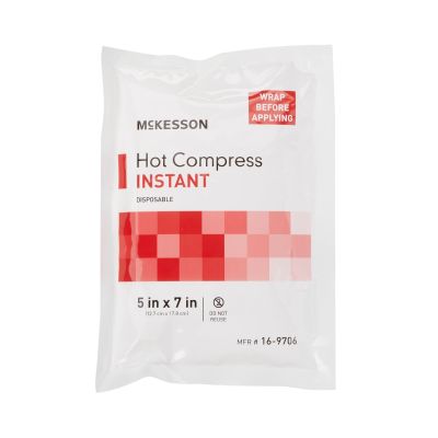 McKesson Medi-Pak Instant Hot Compress Packs, Chemical Activation, 5" x 7", Single-Use - 24 / Case