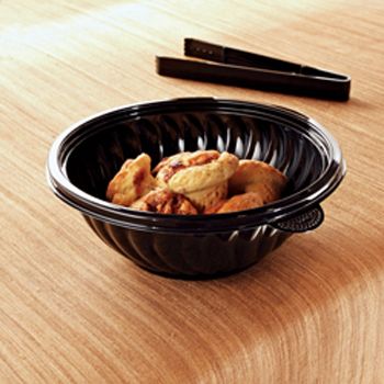 EMI Yoshi EMI-PTB48-9B 48 oz PrepServe Serving Bowls, PET, Black - 50 / Case