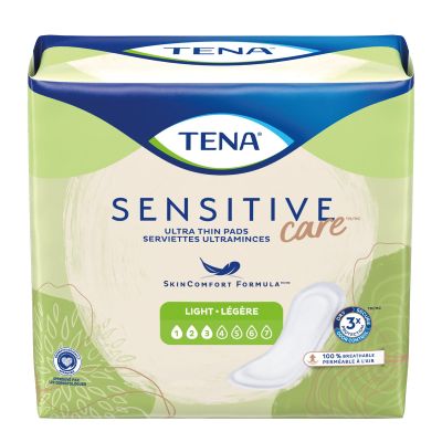TENA Sensitive Care Ultra Thin Bladder Control Pads, 10", Light Absorbency - 144 / Case