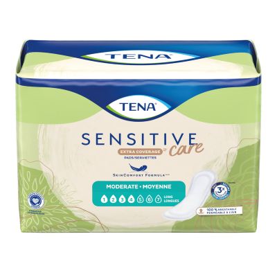TENA Sensitive Care Bladder Control Pads, 12", Moderate Absorbency - 60 / Case