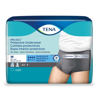 TENA ProSkin Pull Up Underwear for Men, Medium (34 to 44 in.), Maximum - 80 / Case