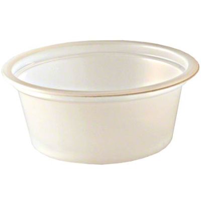 Fabri-Kal 9505193 / PC100S 1 oz Squat Plastic Portion Cups, Polystyrene, Translucent - 2500 / Case