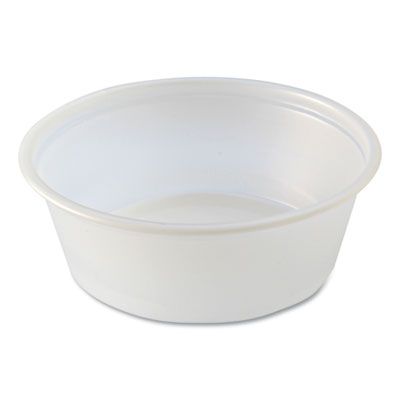 Fabri-Kal 9505194 / PC150S 1.5 oz Squat Plastic Portion Cups, Polystyrene, Translucent - 2500 / Case
