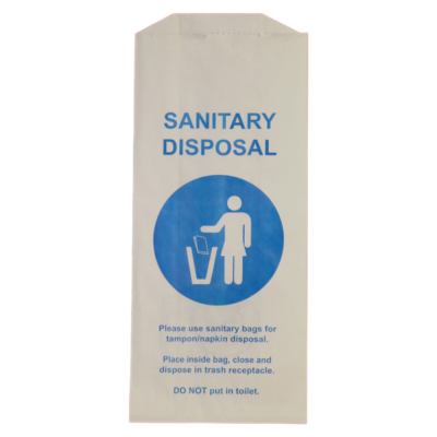 Fischer Paper 410-1 Sanitary Napkin Disposal Bags, 4" x 2" x 9" - 1000 / Case