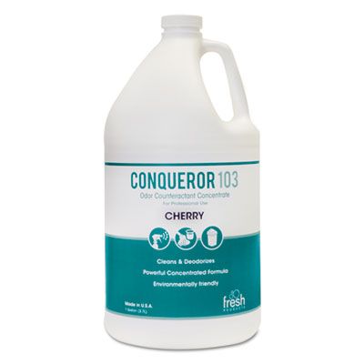 Fresh Products 1WBCH Conqueror 103 Odor Counteractant Concentrate, Cherry, 1 Gallon Bottle - 4 / Case