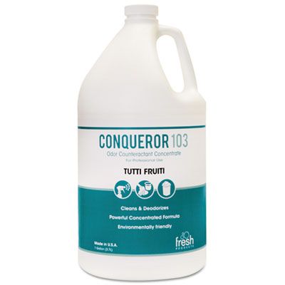 Fresh Products 1WBTU Conqueror 103 Odor Counteractant Concentrate, Tutti-Frutti, 1 Gallon Bottle - 4 / Case