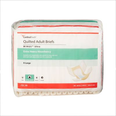 Cardinal Wings Ultra Quilted Adult Diapers with Tabs, X-Large (59 to 64 in.), Extra - 60 / Case