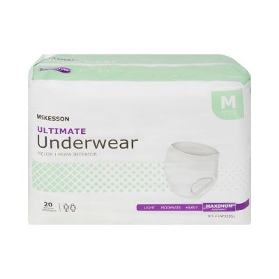 McKesson Ultimate Pull Up Underwear, Medium (32 to 44 in.), Maximum - 20 / Case