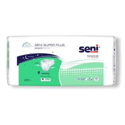 Seni Super Plus Adult Diapers with Tabs, Medium (30 to 43 in.), Overnight - 75 / Case