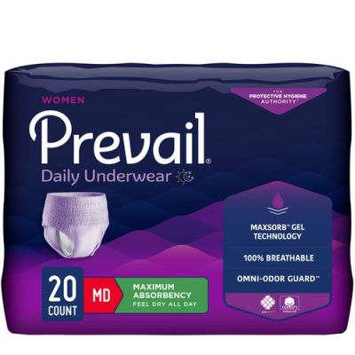 Prevail Daily Pull-Up Underwear for Women, Medium (28-40 in.), Maximum - 80 / Case
