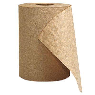 GEN 1804 Hardwound Roll Paper Hand Towels, 1 Ply, 8" x 300', Brown - 12 / Case