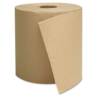 GEN 1825 Hardwound Roll Paper Hand Towels, 1 Ply, 8" x 800', Brown - 6 / Case