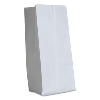 General GW16500 16 lb Paper Grocery Bags, 40#, 7-3/4" x 4-13/16" x 16", White - 500 / Case