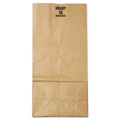 General GX16 16 lb Paper Carryout Bags, 57#, 7-3/4" x 4-13/16" x 16", Kraft - 500 / Case