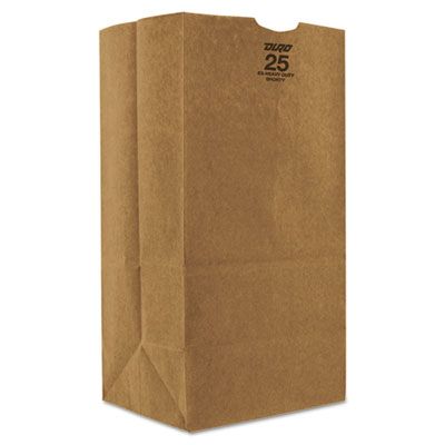 General GX2560S 25 lb Paper Carryout Bags, 57#, 8-1/4" x 6-1/8" x 15-7/8", Kraft - 500 / Case