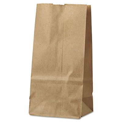 General GK2500 2 lb Paper Grocery Bags, 30#, 4-5/16" x 2-7/16" x 7-7/8", Kraft - 500 / Case
