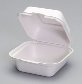 Genpak HF225 Harvest Sandwich Hinged Containers, 5.7" x 5.7" x 3" - 500 / Case