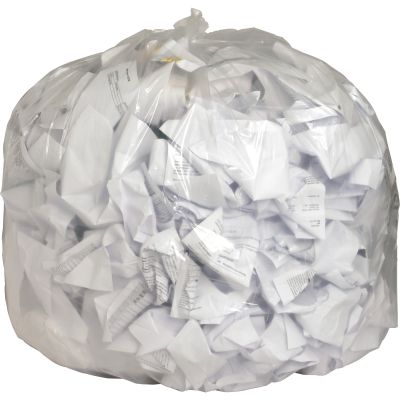 Genuine Joe 01016 56 Gallon Trash Can Liners / Garbage Bags, 0.8 Mil, 43" x 48", Clear - 100 / Case