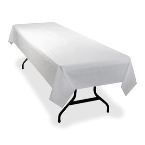 Genuine Joe 10324 Plastic Banquet Table Cover Roll, 40" x 300', White - 6 / Case