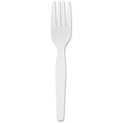 Genuine Joe 0010430 Plastic Forks, Heavyweight Polystyrene, White - 4000 / Case