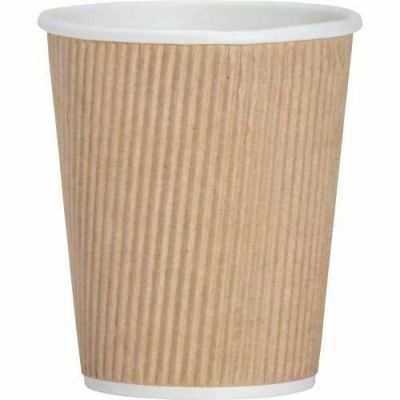 Genuine Joe 11255 8 oz Ripple Paper Hot Cups - 500 / Case