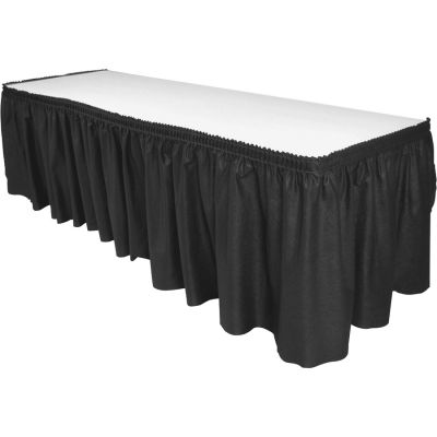 Genuine Joe 11916 Table Skirting, 29" x 14', Black - 6 / Case