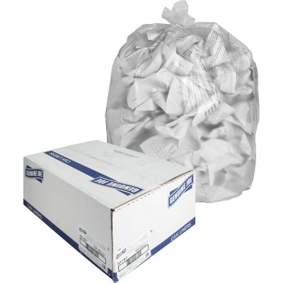 Genuine Joe 01757 31-33 Gallon Trash Can Liners / Garbage Bags, High Density, 33" x 40", Clear - 500 / Case