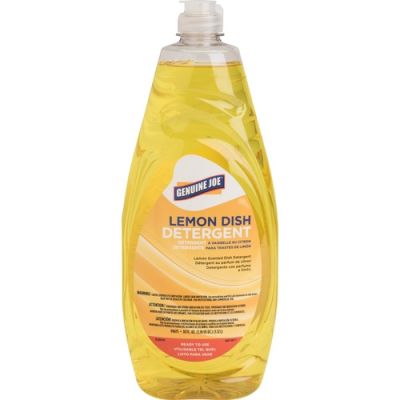 Genuine Joe 99675 Dish Detergent Liquid, Lemon, 38 oz - 8 / Case