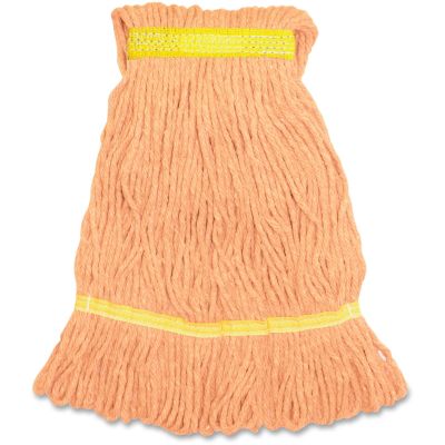 Genuine Joe SOR1B Orange Rayon / Cotton Mop Heads, Narrow Headband, Small, 12 oz - 12 / Case